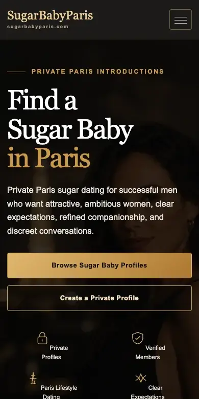 Mobile preview of a private Paris profile